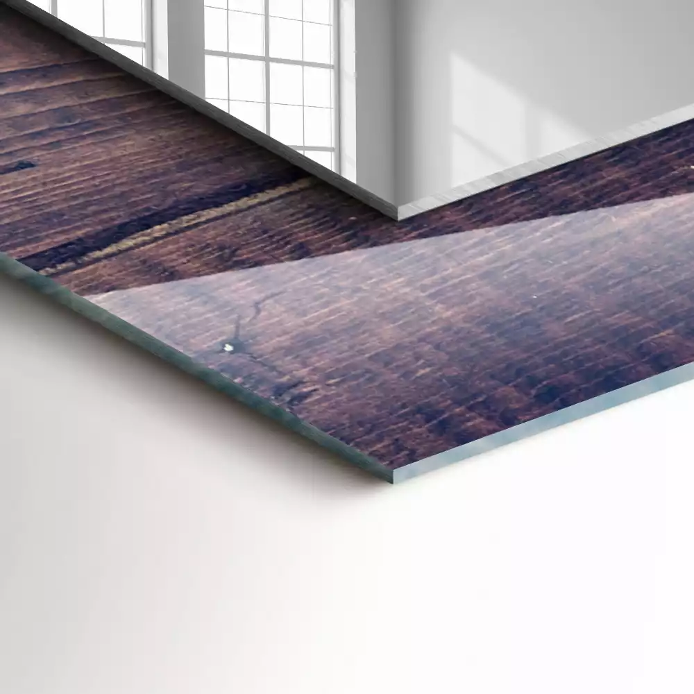 Négyszögletes díszes tükör Rózsaszín tulipán fa