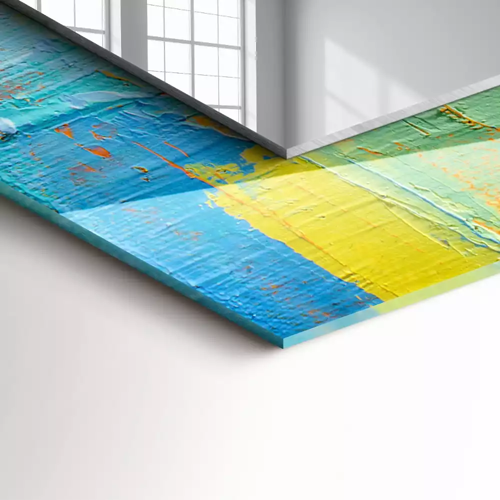 Négyszögletes díszes tükör Absztrakt olajfestmény