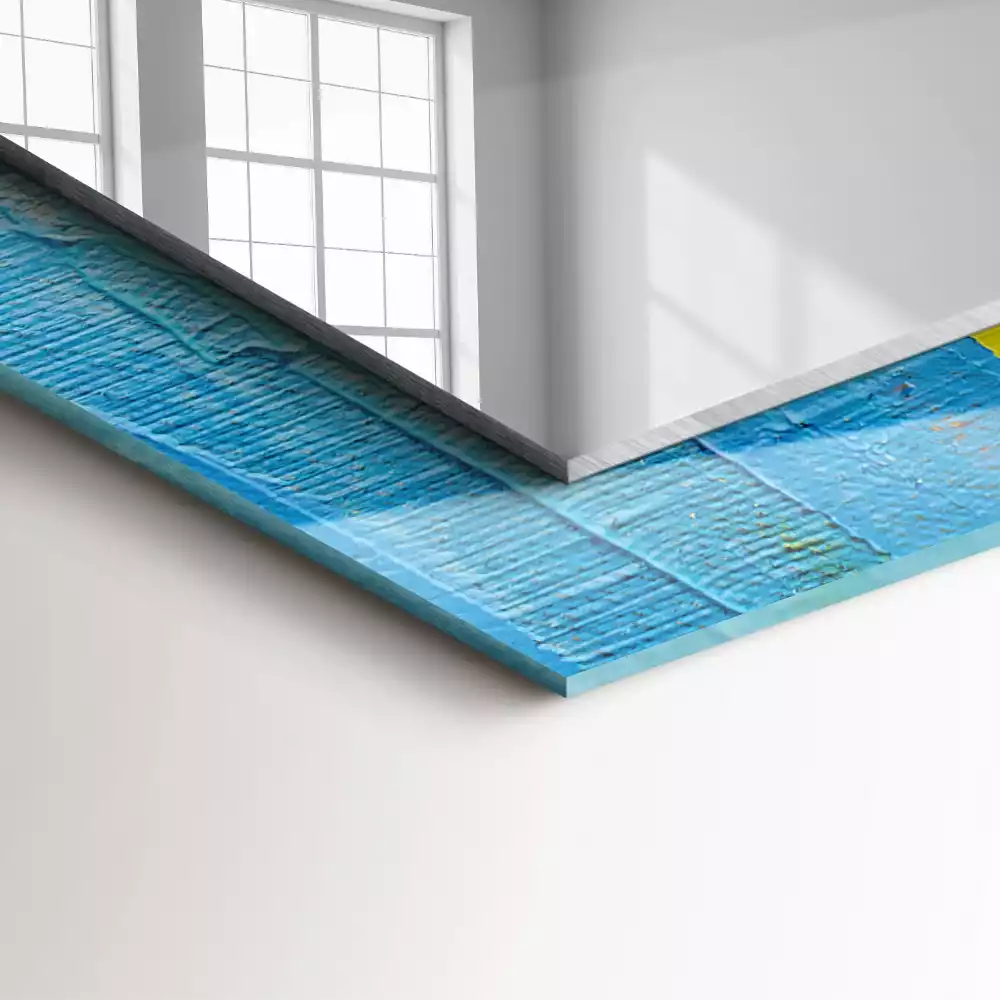 Négyszögletes díszes tükör Absztrakt olajfestmény