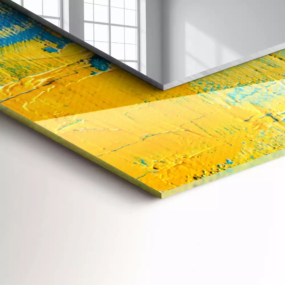 Négyszögletes díszes tükör Absztrakt olajfestmény