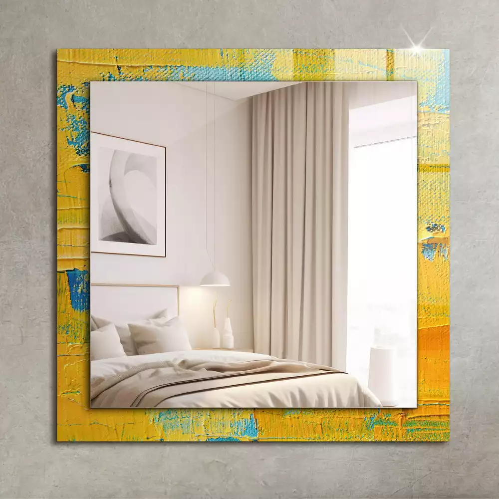 Négyszögletes díszes tükör Absztrakt olajfestmény