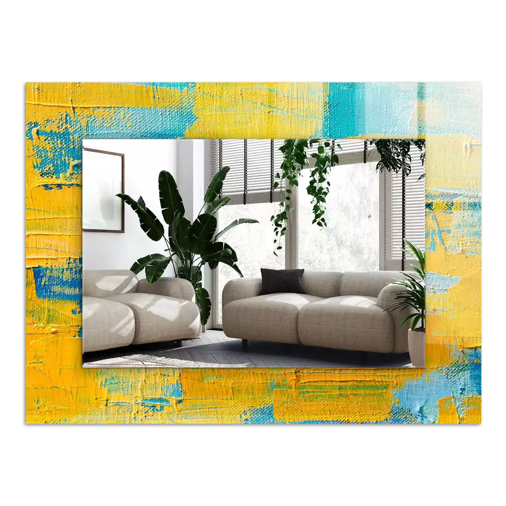 Négyszögletes díszes tükör Absztrakt olajfestmény