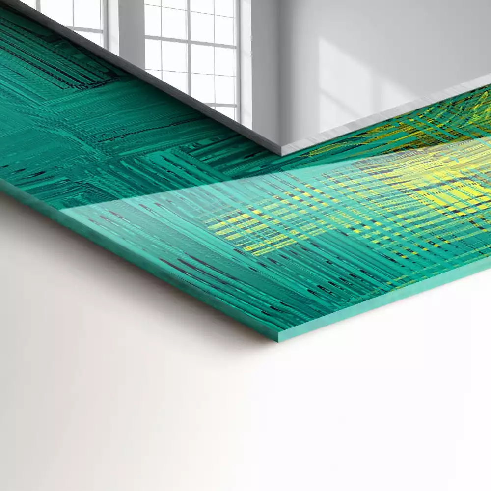 Négyszögletes díszes tükör Színek absztrakt összetétele