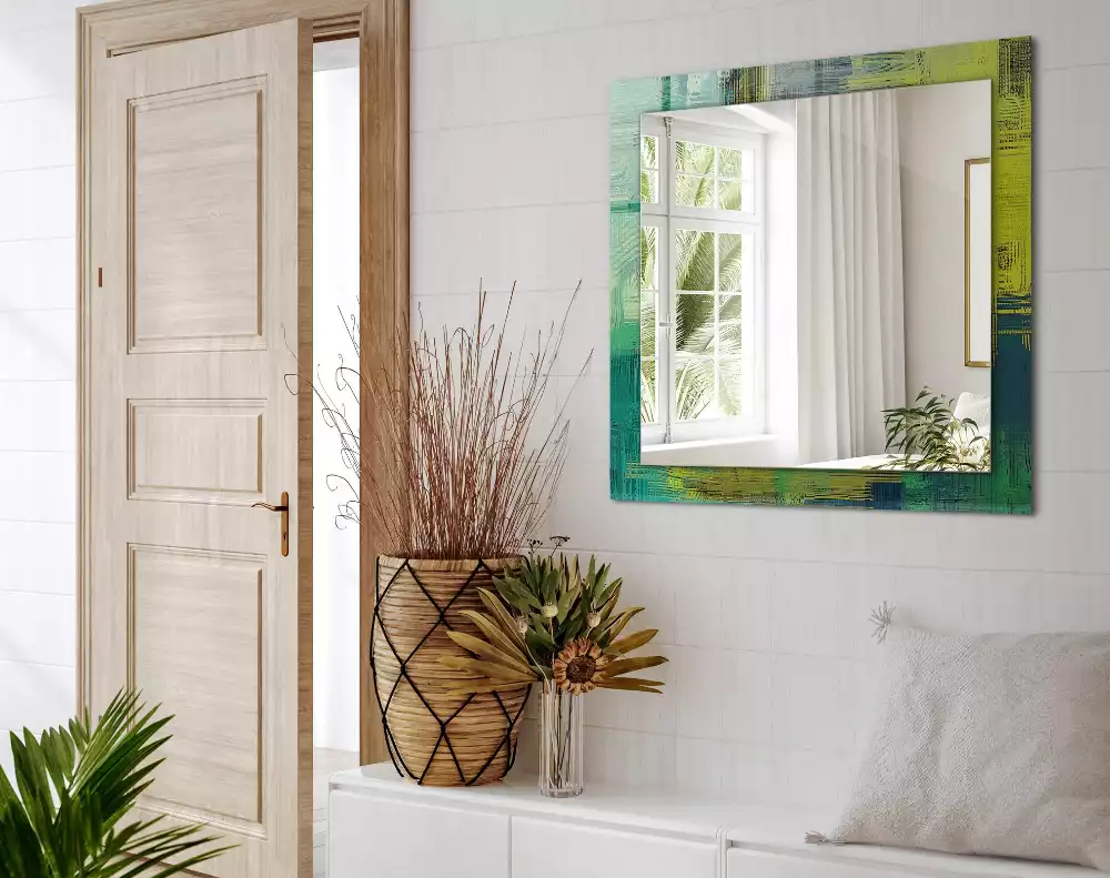 Négyszögletes díszes tükör Színek absztrakt összetétele