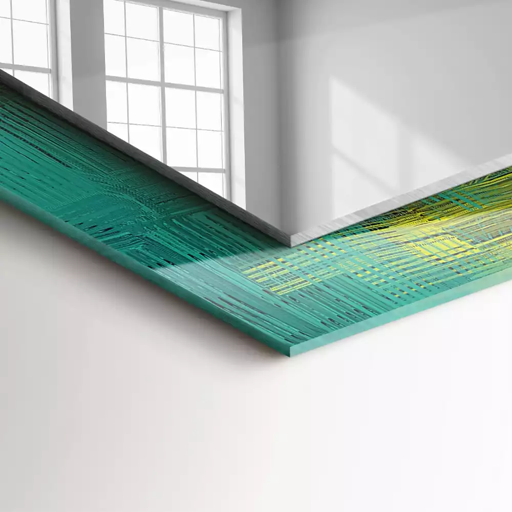 Négyszögletes díszes tükör Színek absztrakt összetétele