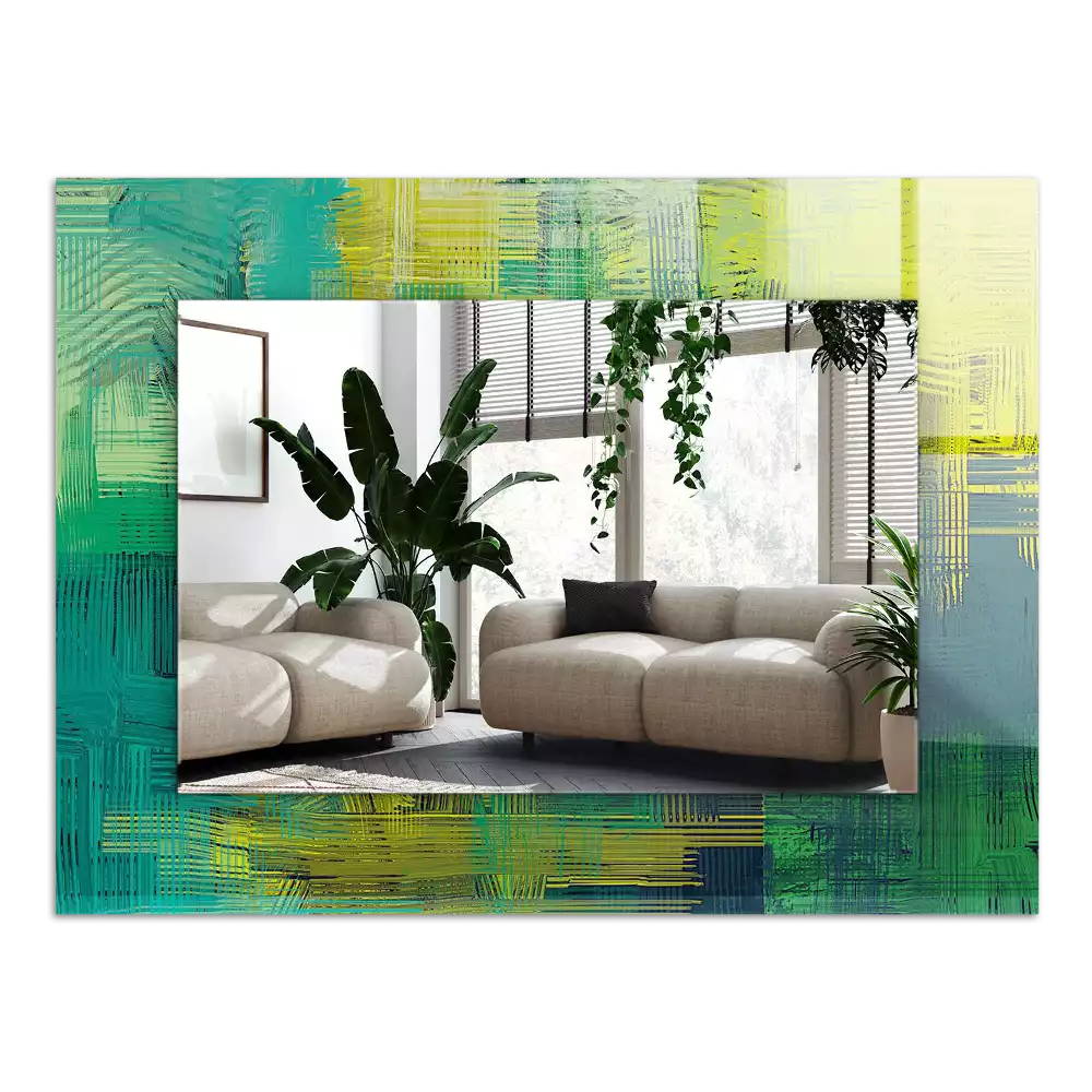 Négyszögletes díszes tükör Színek absztrakt összetétele