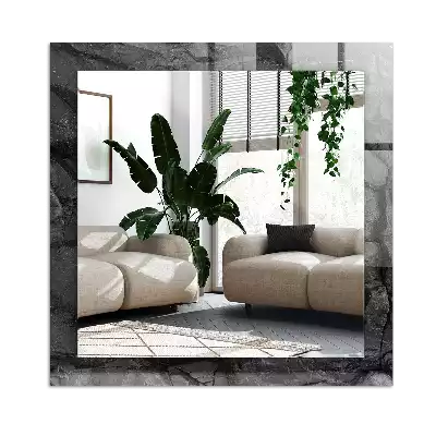 Négyszögletes díszes tükör Fekete szikla megreped