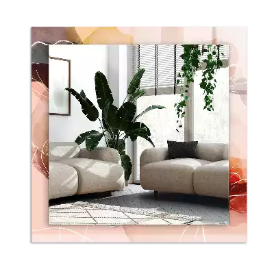 Négyszögletes díszes tükör Absztrakt virág minták