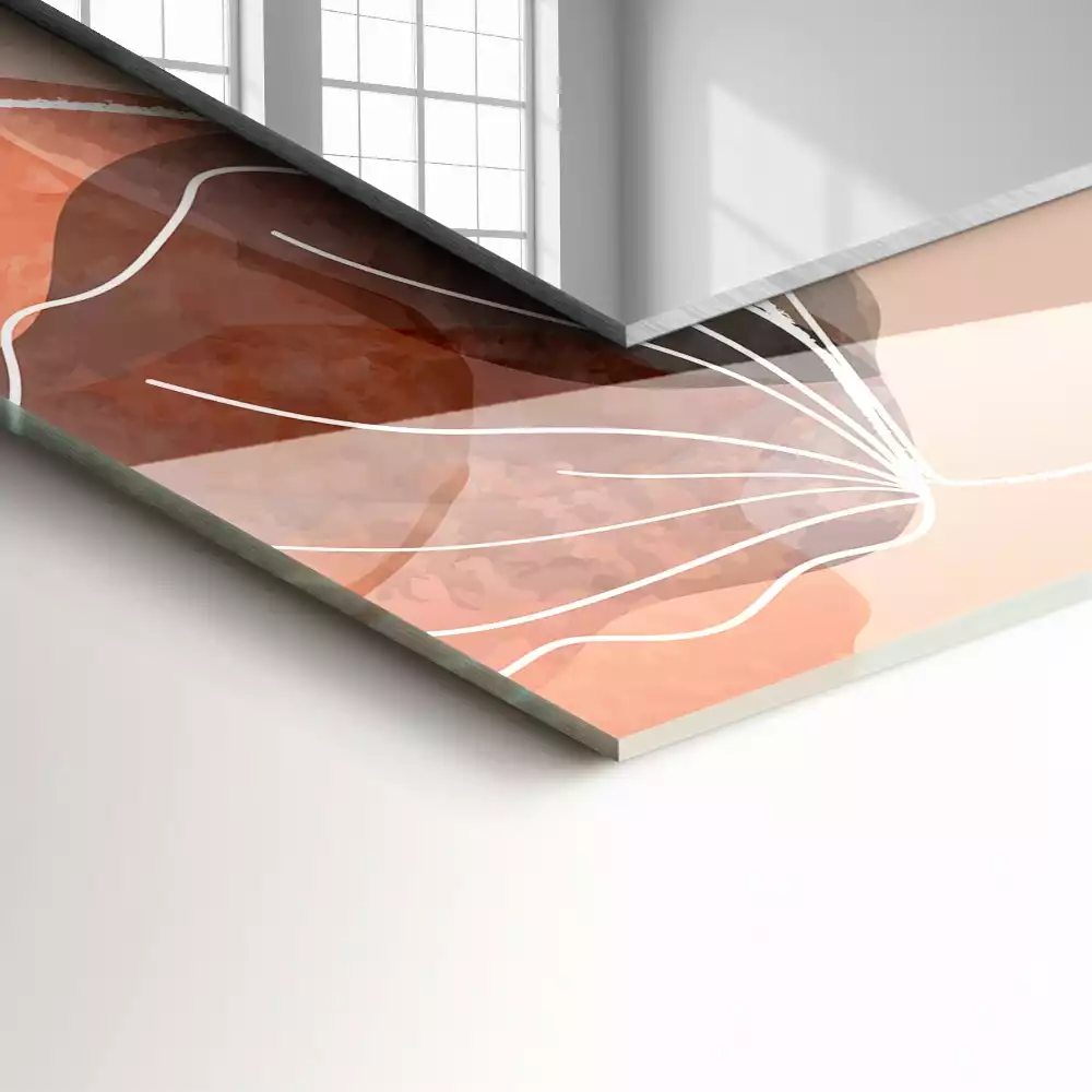 Négyszögletes díszes tükör Absztrakt virág minták