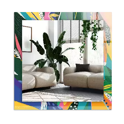 Négyszögletes díszes tükör Színes absztrakt minta