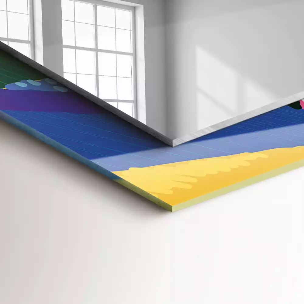 Négyszögletes díszes tükör Színes absztrakt minta