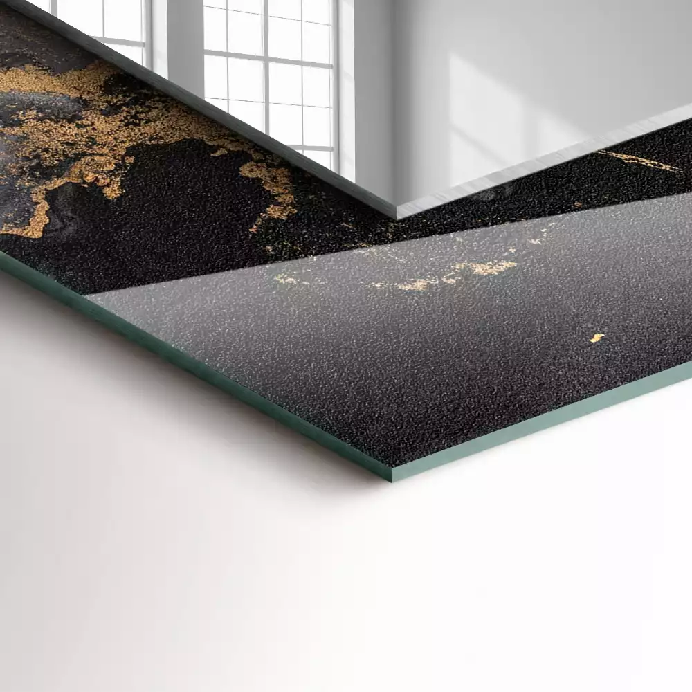 Négyszögletes díszes tükör Absztrakt modern művészet