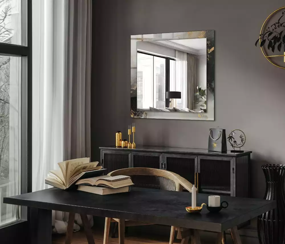 Négyszögletes díszes tükör Absztrakt modern művészet