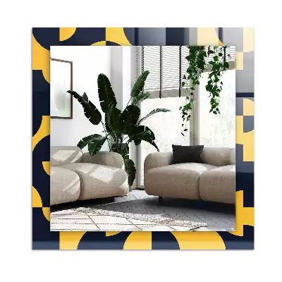 Négyszögletes díszes tükör Absztrakt geometrikus minta