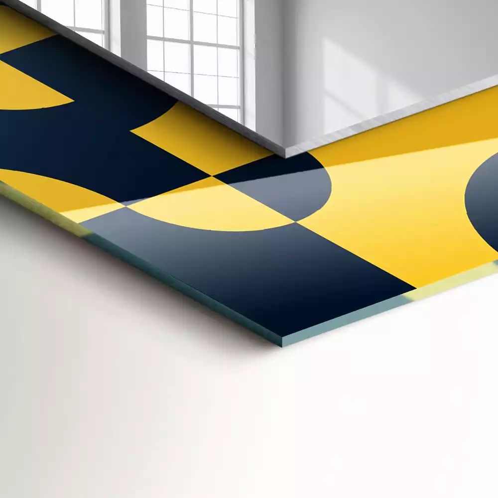 Négyszögletes díszes tükör Absztrakt geometrikus minta