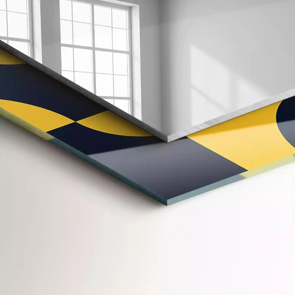 Négyszögletes díszes tükör Absztrakt geometrikus minta