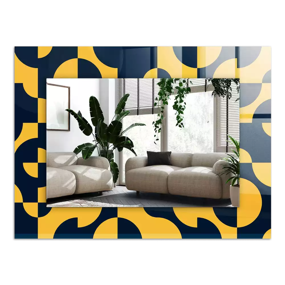 Négyszögletes díszes tükör Absztrakt geometrikus minta