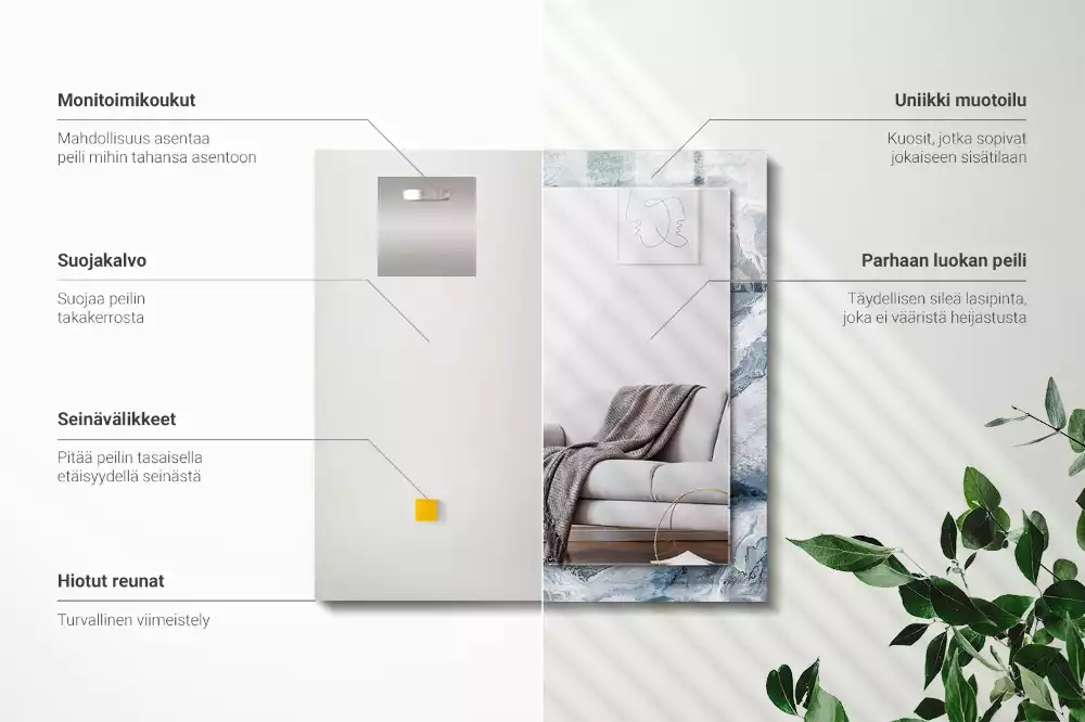 Négyszögletes díszes tükör Márvány árnyalatokban