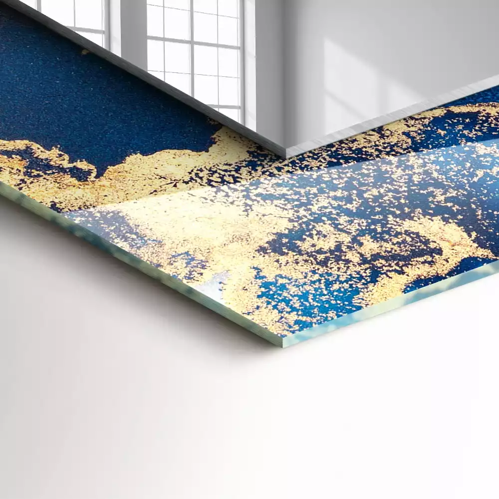 Négyszögletes díszes tükör Absztrakt plasztikai művészet