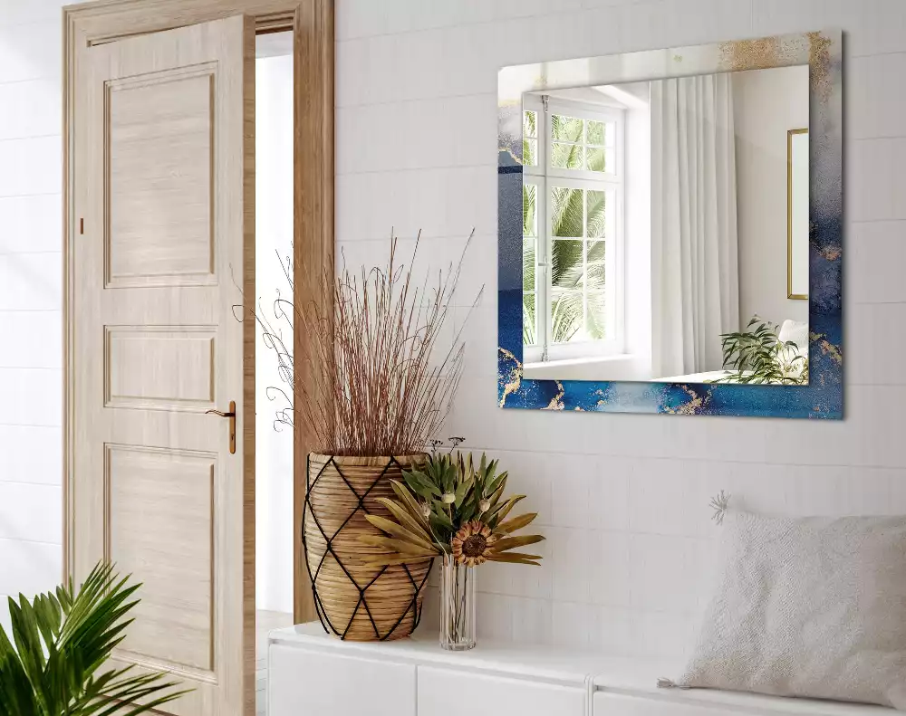 Négyszögletes díszes tükör Absztrakt plasztikai művészet