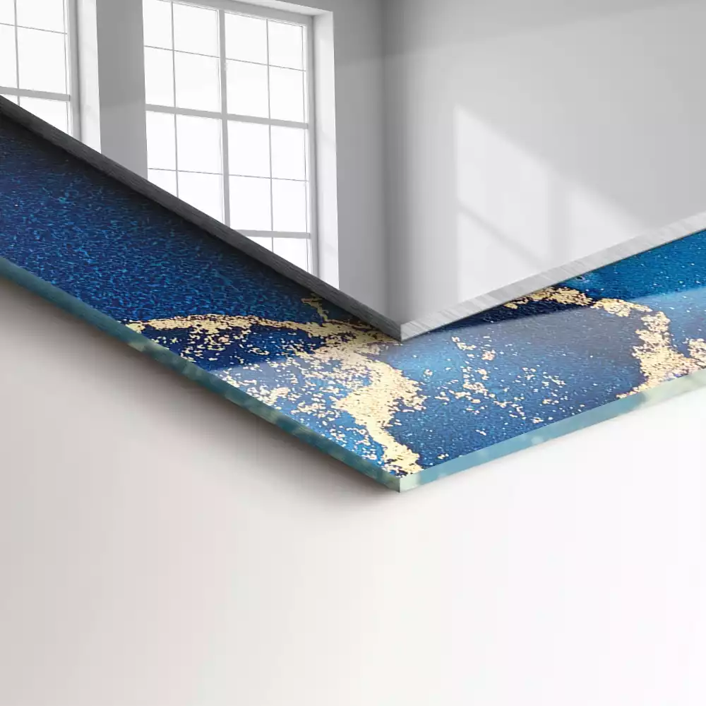 Négyszögletes díszes tükör Absztrakt plasztikai művészet