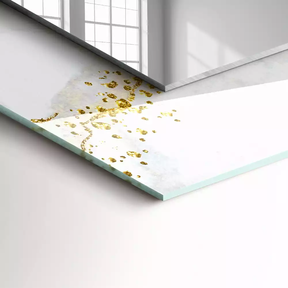 Négyszögletes díszes tükör Absztrakt arany művészet