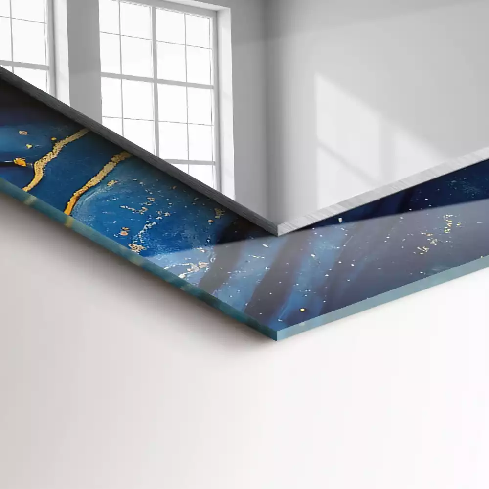 Négyszögletes díszes tükör Absztrakt márvány művészet