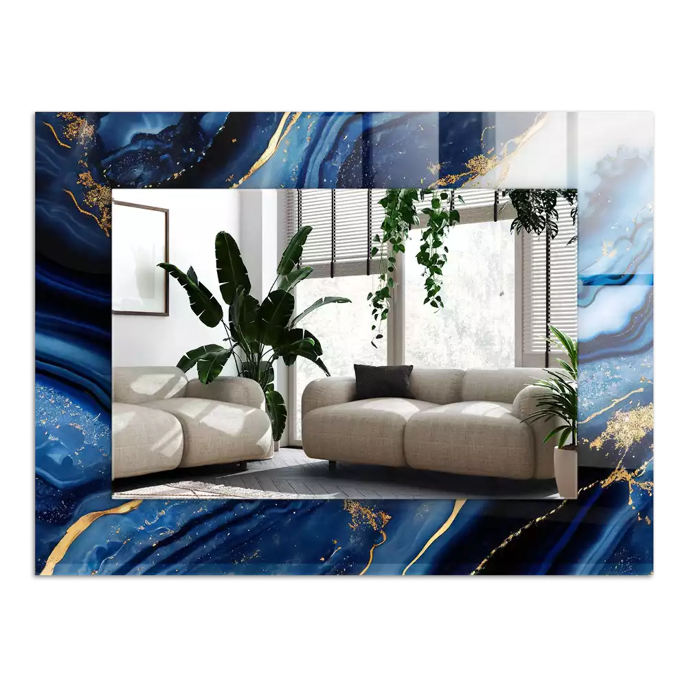 Négyszögletes díszes tükör Absztrakt márvány művészet