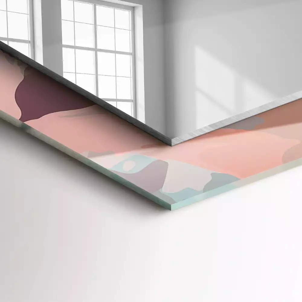 Négyszögletes díszes tükör Virágok levelei pasztell