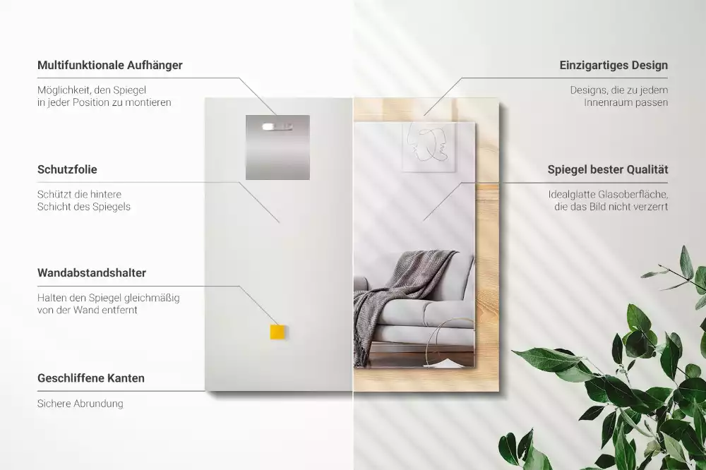 Négyszögletes díszes tükör Fa tábla textúra