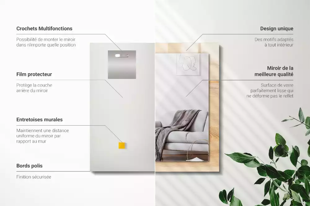 Négyszögletes díszes tükör Fa tábla textúra