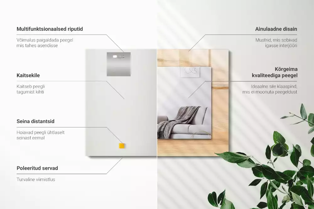 Négyszögletes díszes tükör Fa tábla textúra