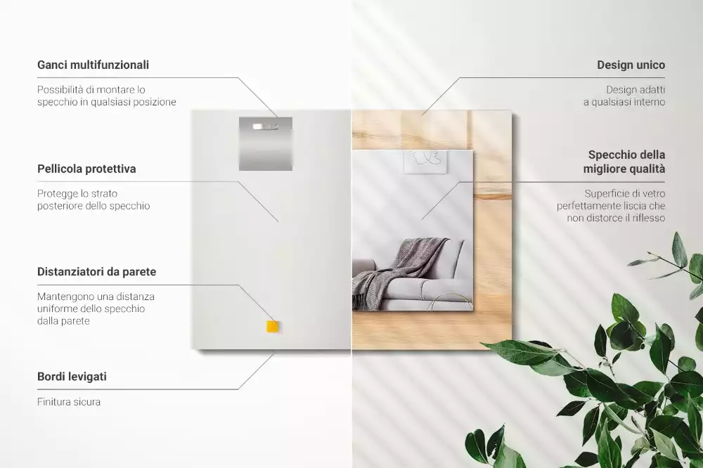 Négyszögletes díszes tükör Fa tábla textúra