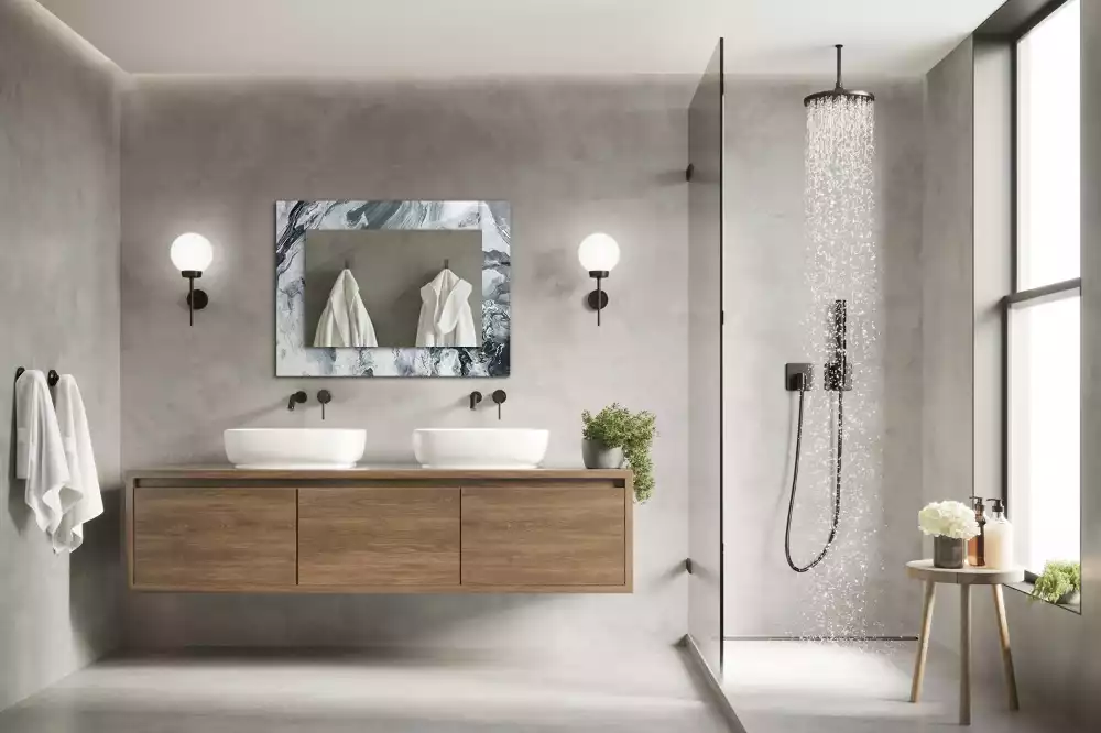 Négyszögletes díszes tükör Absztrakt festmény kompozíció