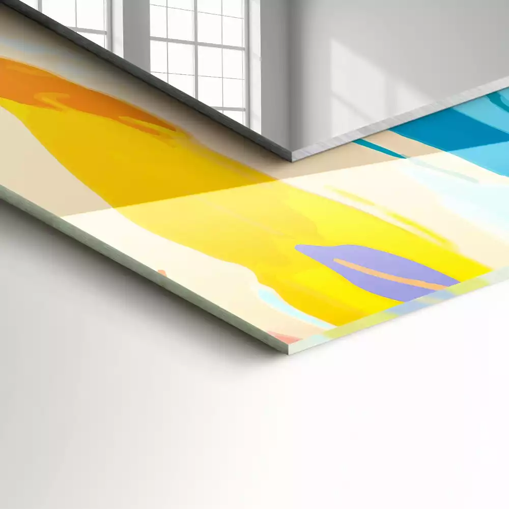 Négyszögletes díszes tükör Absztrakt színes vonások