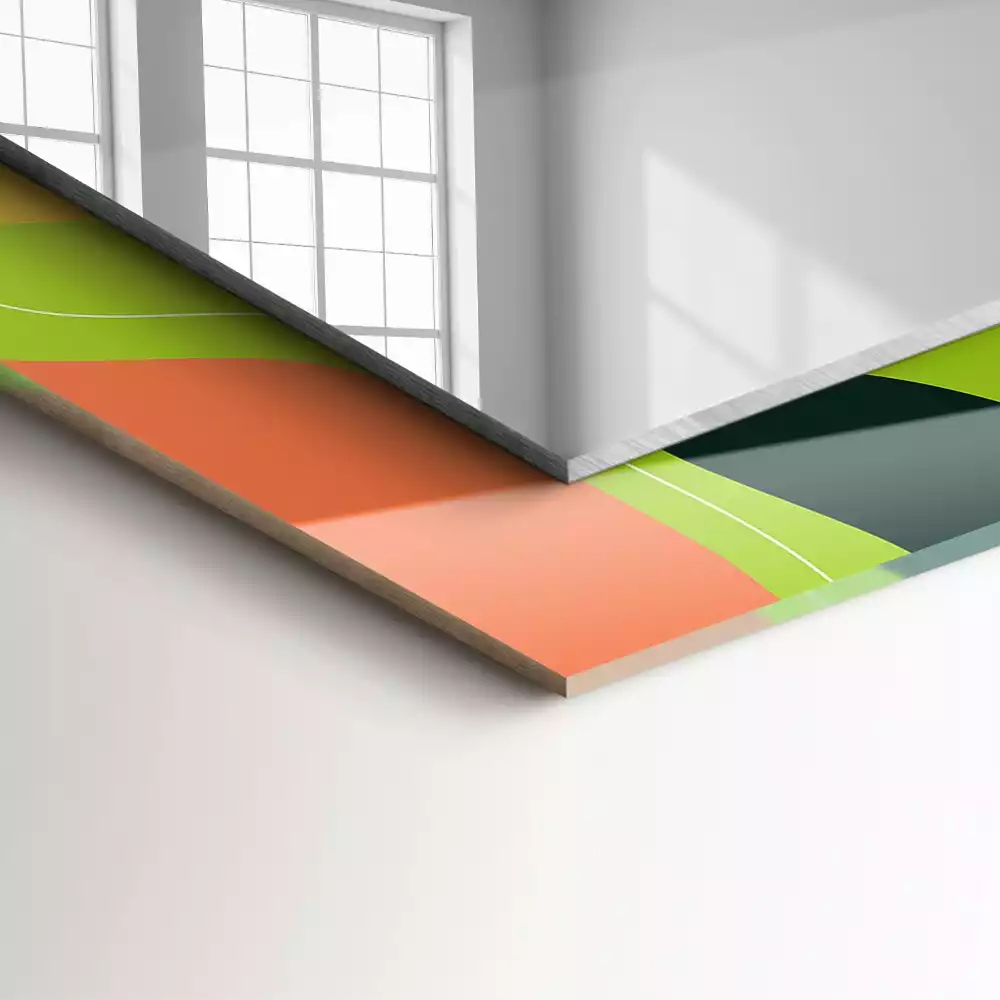 Négyszögletes díszes tükör Absztrakt színes minták