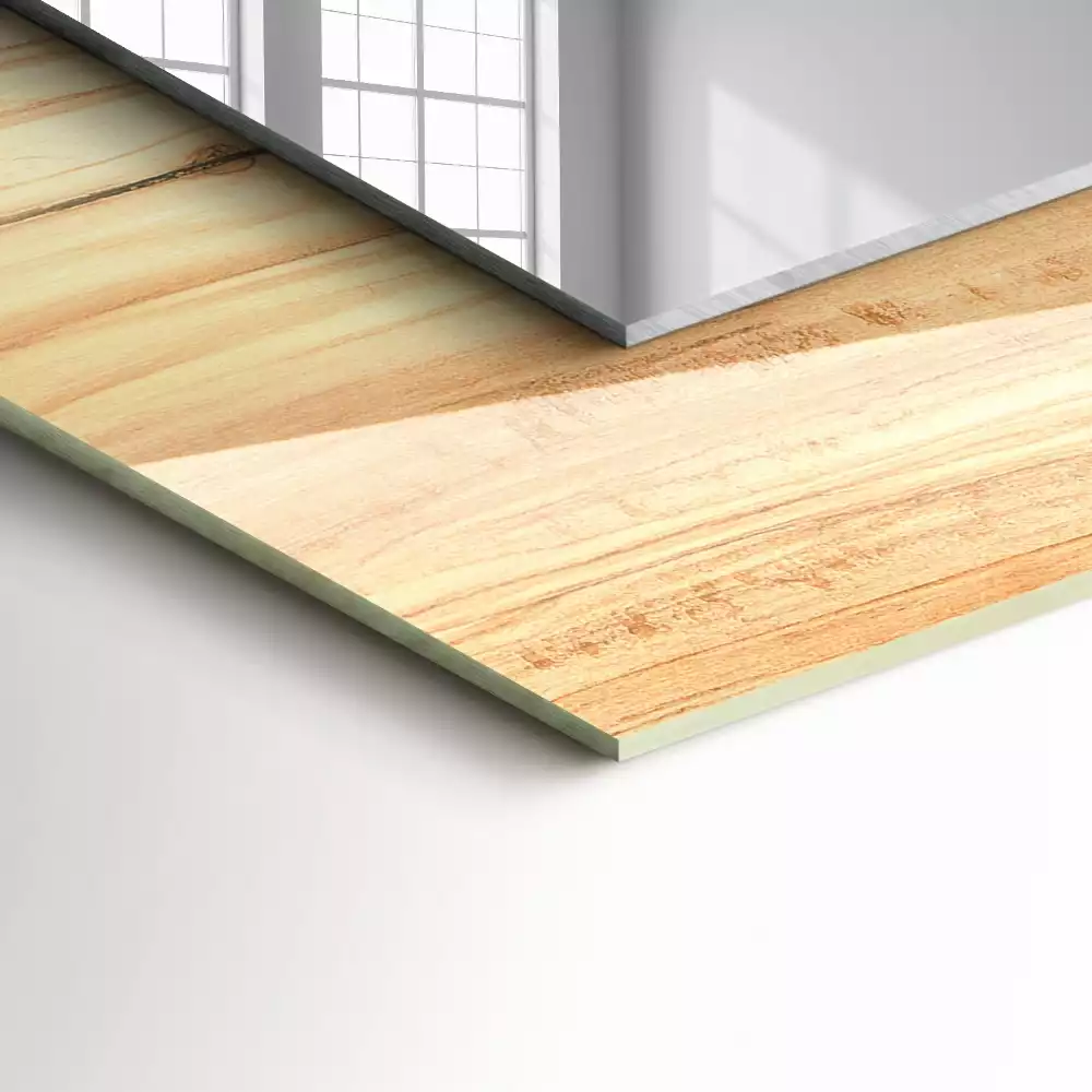 Négyszögletes díszes tükör Fa erezet textúra