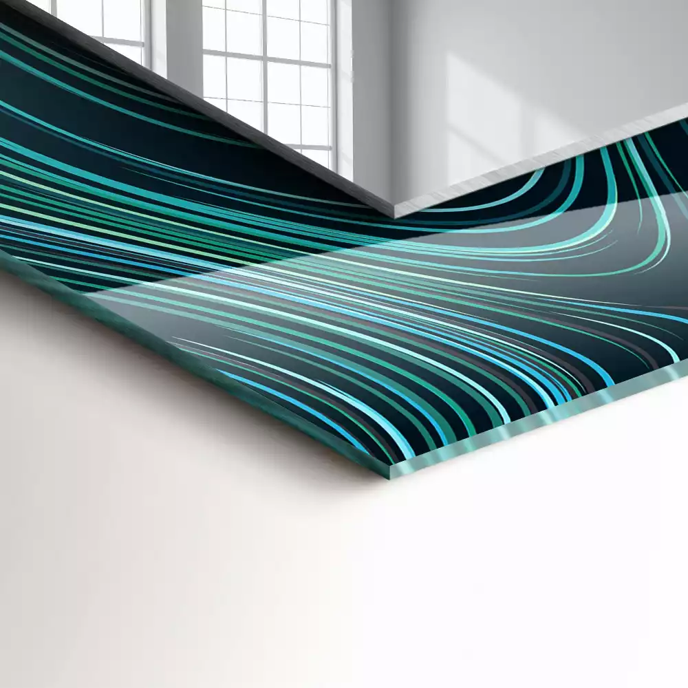 Négyszögletes díszes tükör Absztrakt vonalak minták