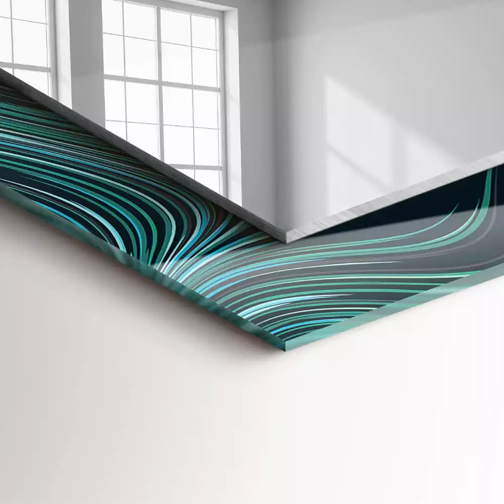 Négyszögletes díszes tükör Absztrakt vonalak minták