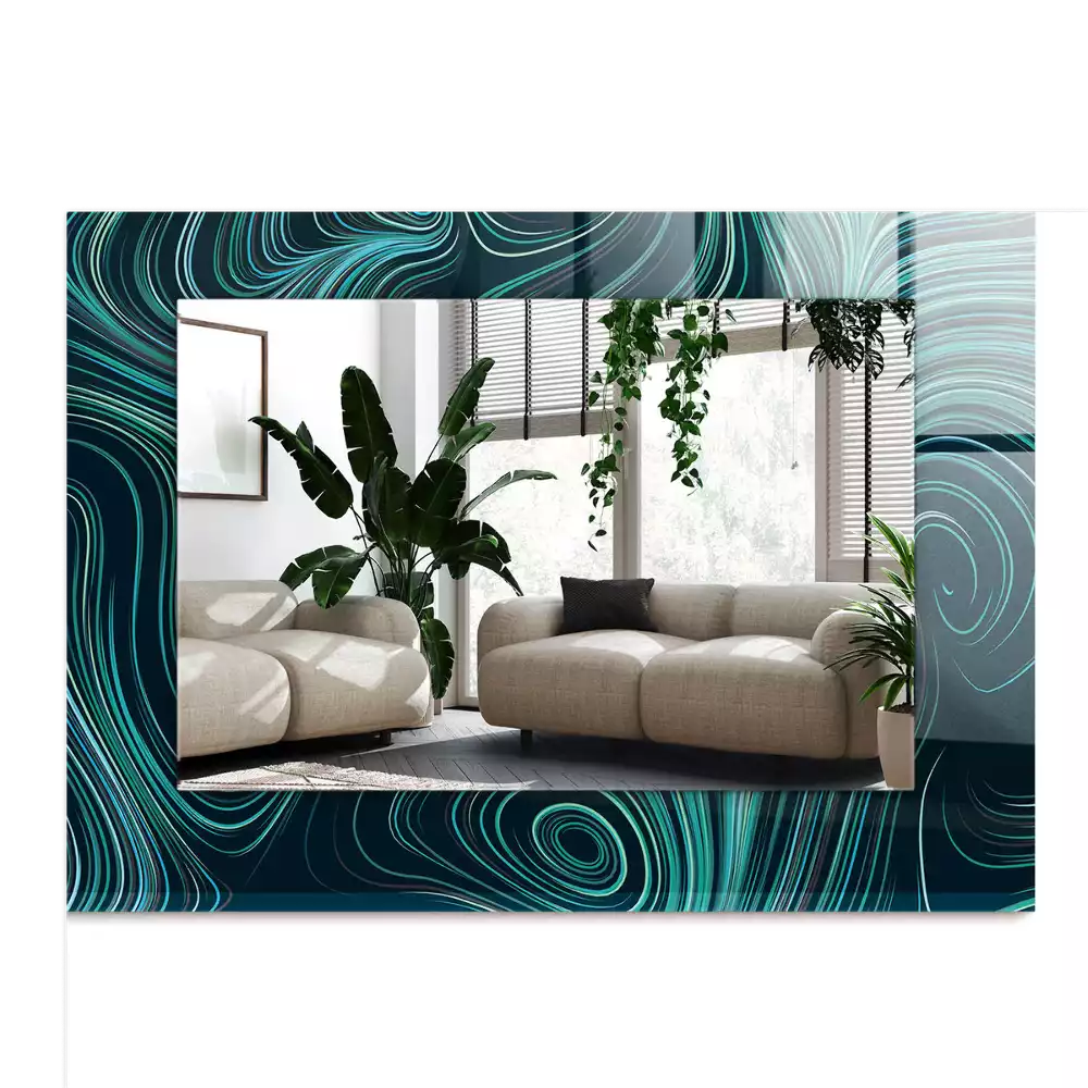 Négyszögletes díszes tükör Absztrakt vonalak minták