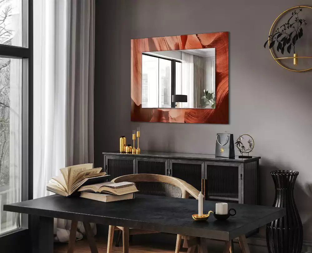 Négyszögletes díszes tükör Desert Canyon Rocks