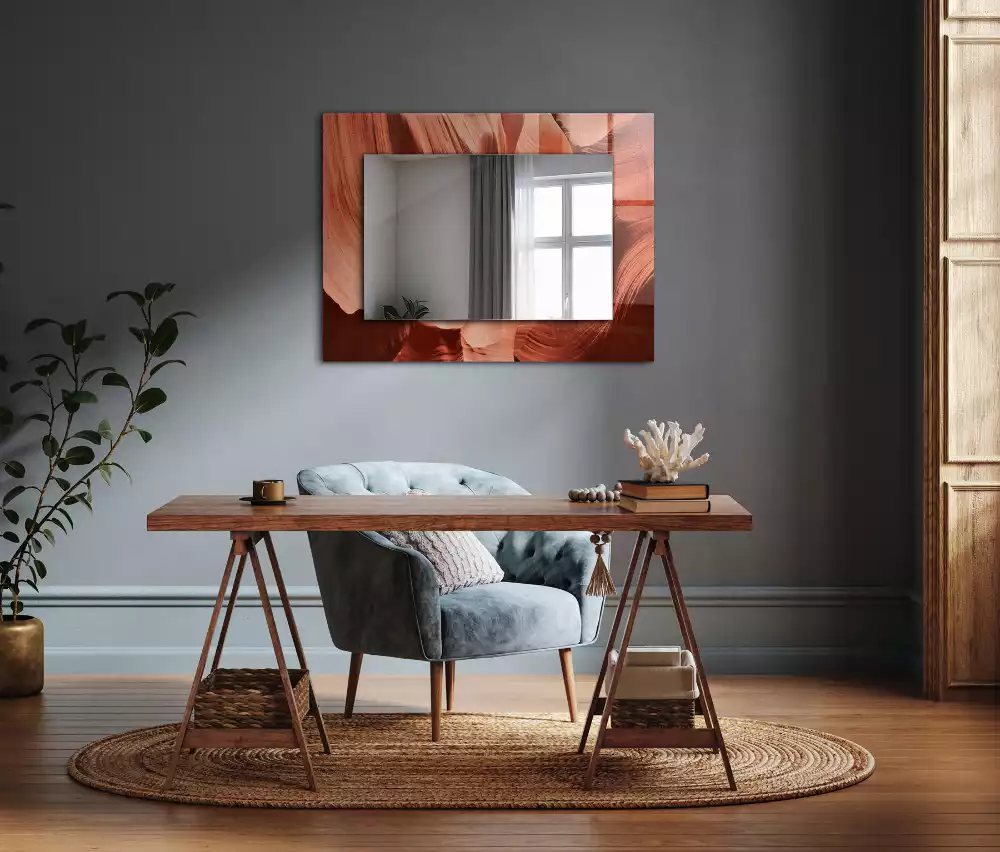 Négyszögletes díszes tükör Desert Canyon Rocks