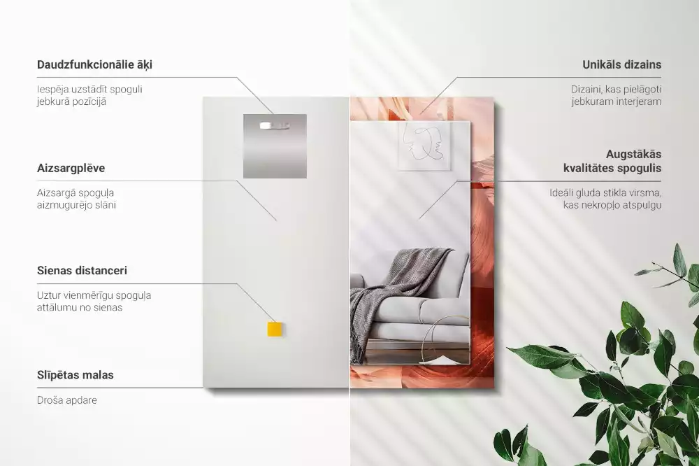 Négyszögletes díszes tükör Desert Canyon Rocks