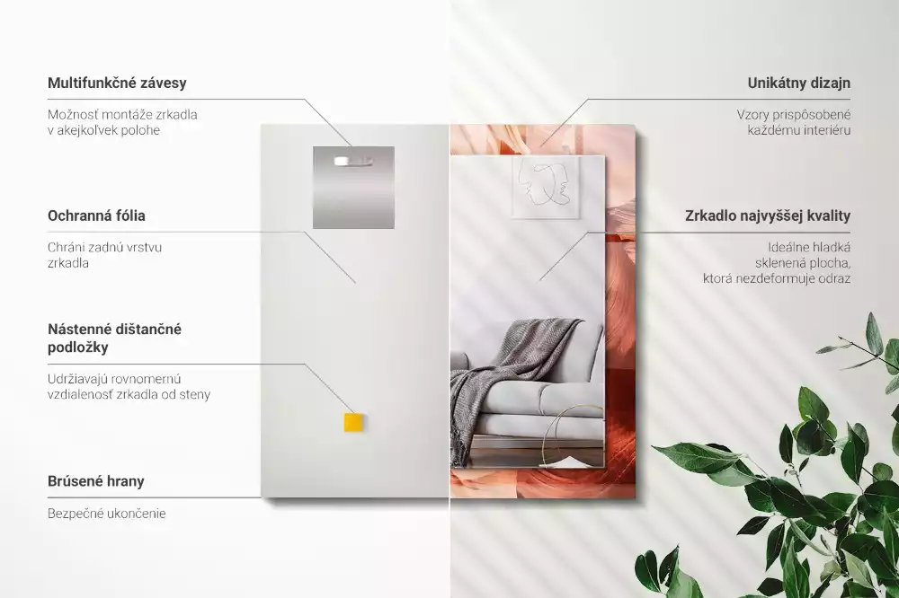 Négyszögletes díszes tükör Desert Canyon Rocks