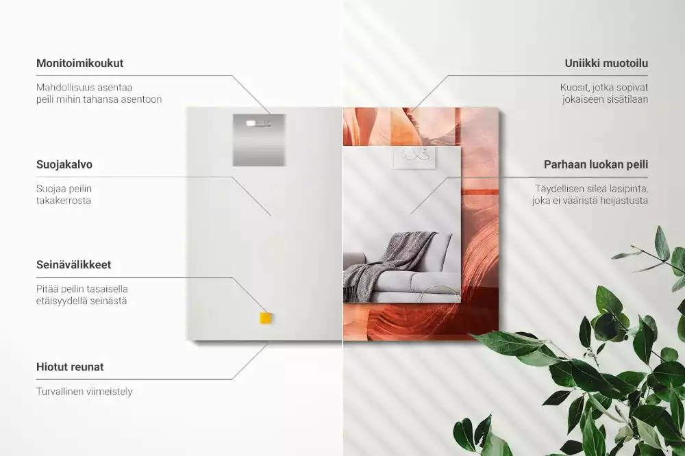 Négyszögletes díszes tükör Desert Canyon Rocks