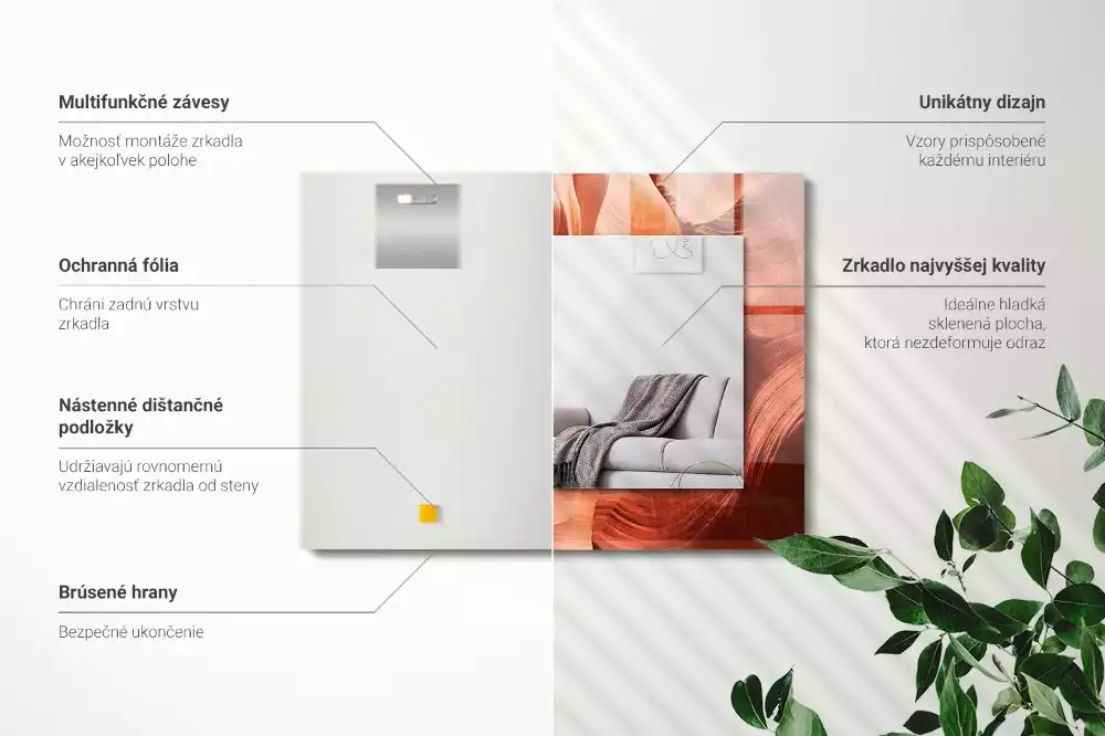 Négyszögletes díszes tükör Desert Canyon Rocks