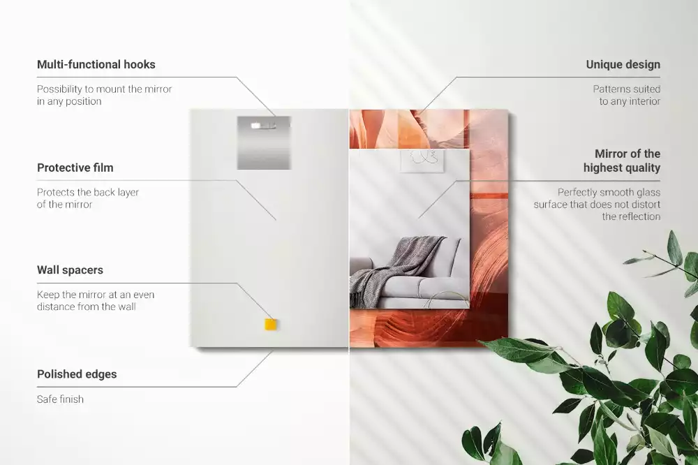 Négyszögletes díszes tükör Desert Canyon Rocks