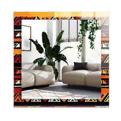 Négyszögletes díszes tükör Színes etnikai minta