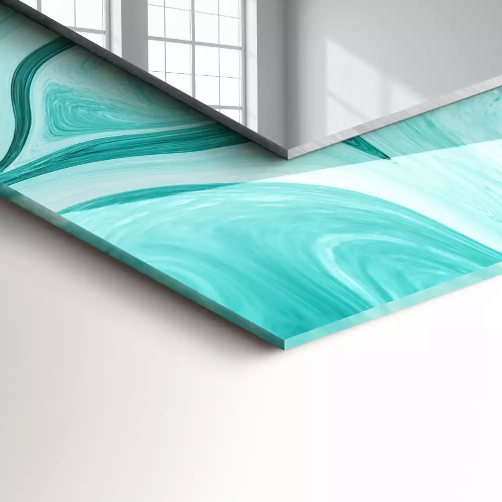 Négyszögletes díszes tükör Absztrakt márvány minta