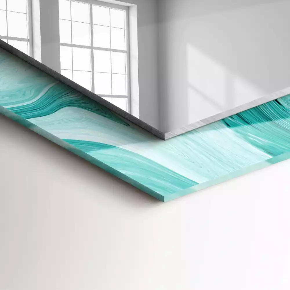 Négyszögletes díszes tükör Absztrakt márvány minta